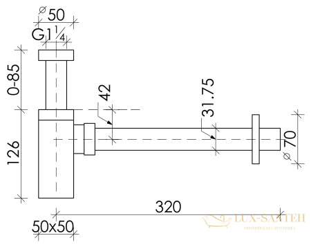 сифон для раковины ceramica nova, 70002mb, черный матовый