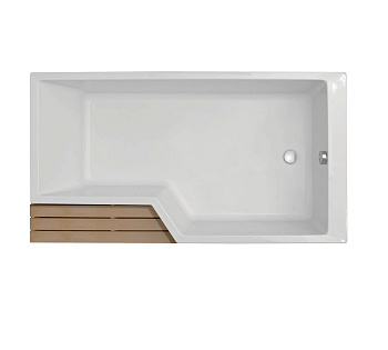 акриловая ванна jacob delafon bain douche neo e6d119r-00 150*80/60 см правосторонняя, белый
