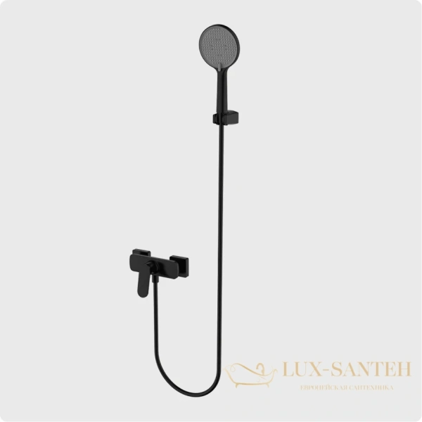 смеситель для  душа aquame imola aqm6713mb, с душевым набором, черный матовый