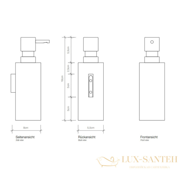 дозатор для жидкого мыла 170 мл, подвесной decor walther mikado wsp, 0521100, хром