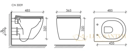 комплект ceramica nova forma cn3009_1002m_1000: подвесной унитаз cn3009 + система инсталляции envision flat cn1002m + cn1000