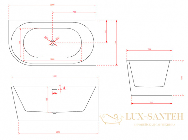 ванна акриловая угловая abber ab9257-1.5 r, белый глянцевый