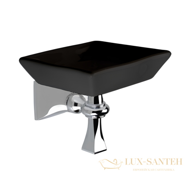 мыльница керамическая stil haus prisma pr09(08-ne) настенная, хром-черная керамика