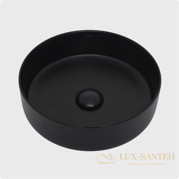 раковина накладная aquame aqm5012mb, 355 мм, черный матовый
