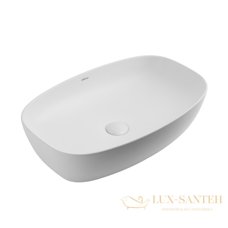 раковина накладная abber rechteck ac2206mw, 60,5х39 см, белый матовый