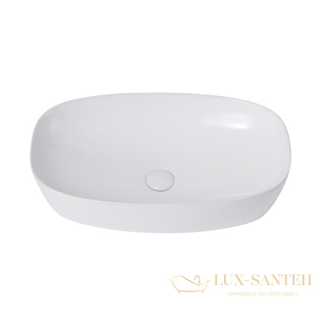 раковина накладная abber rechteck ac2206, 60,5х39 см, белый глянцевый