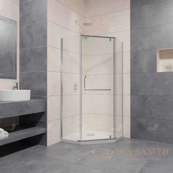 душевой уголок rgw passage 35088188-11 pa-081 80х80, профиль хром, стекло прозрачное