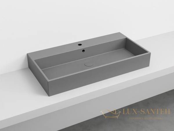 раковина подвесная/накладная cielo smile smlaa100 cm, 10000x460x130h мм, cemento