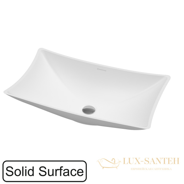 раковина накладная whitecross garnet 0739.060034.200, 60х34,5 см, белый матовый