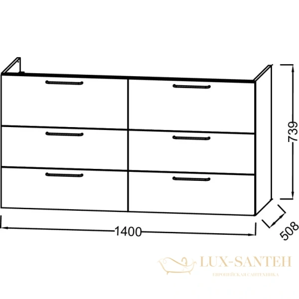 тумба jacob delafon odeon rive gauche eb2536-r8-n14 140 см, серый антрацит
