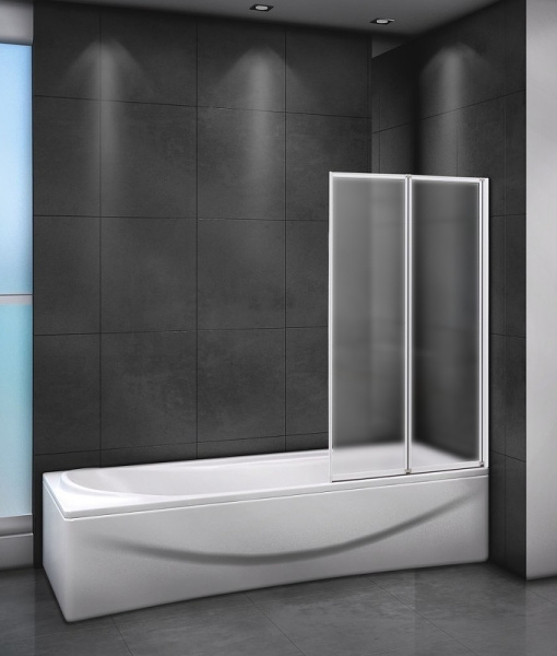 шторка на ванну cezares relax relax-v-2-80/140-p-bi-r 80 см r профиль серый, стекло рифленое