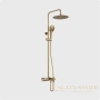 душевая система для ванны aquame aqm8008bg, с термостатом, золото брашированное