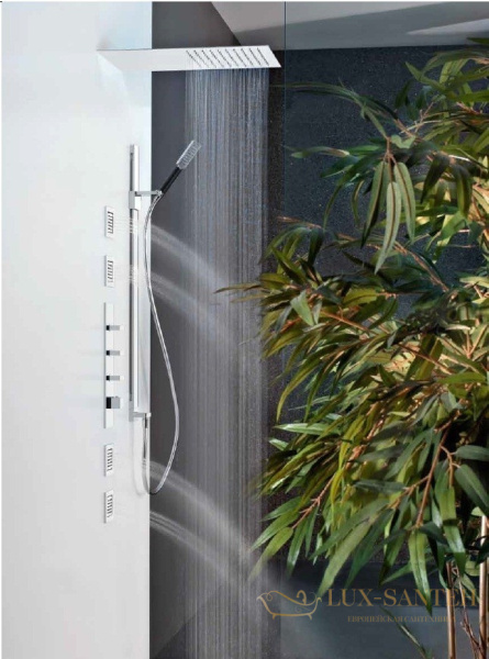 верхний душ gessi tremillimetri quadro 33081.238, mirror steel