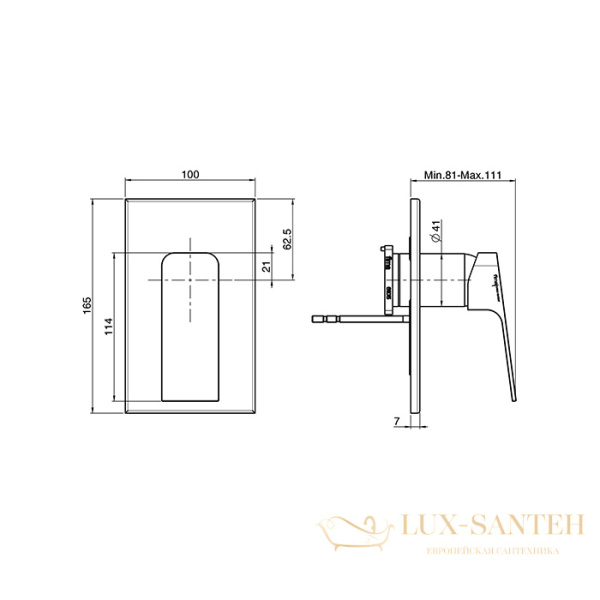 смеситель для душа встраиваемый fit, f3389x1bs, 1 потребитель (внешняя часть), белый матовый