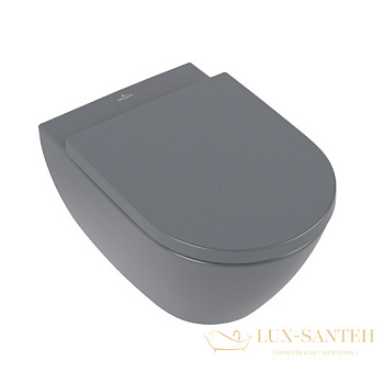 унитаз подвесной villeroy&boch subway 2.0, 5614r0i4, graphite ceramicplus, directflush, графит матовый