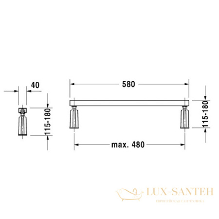 ножки для ванн/поддонов duravit 790100000000000, серый