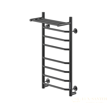 полотенцесушитель электрический кабельный ника way-3 80/40 с полкой ral9005 черный матовый u