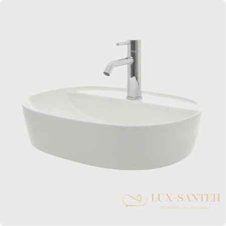 раковина накладная aquame aqm5002, 505*385 мм, 1 отверстие под смеситель, белый глянцевый