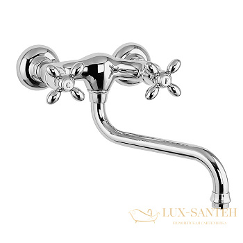 смеситель для кухни olivia fima carlo frattini kitchen, f5006cr, настенный монтаж, поворотный излив, хром