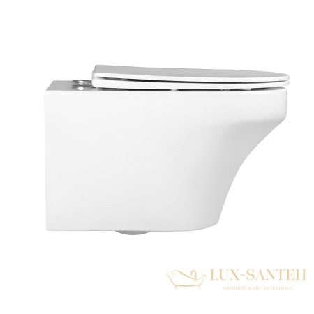 унитаз подвесной безободковый charus franz d rimless ewc700-124w, с быстросъемной крышкой с сиденьем, микролифт,белый глянцевый