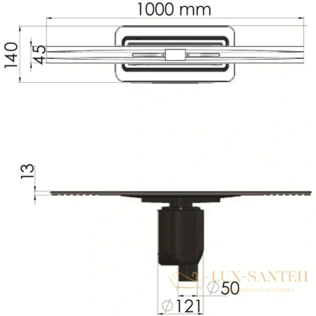 душевой канал berges simpel 091013 1000 мм, хром