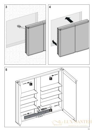 зеркальный шкаф keuco royal match,12813171301,с подсветкой, встраиваемый, 1000x700х149 мм, серебристый анодированный/зеркало