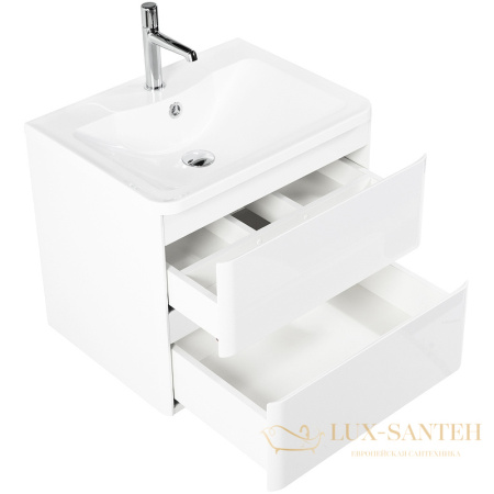 тумба под раковину belbagno albano albano-700-2c-so-bl 70 см подвесная, bianco lucido