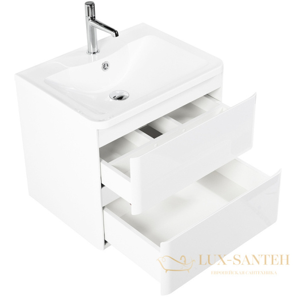 тумба под раковину belbagno albano albano-700-2c-so-bl 70 см подвесная, bianco lucido