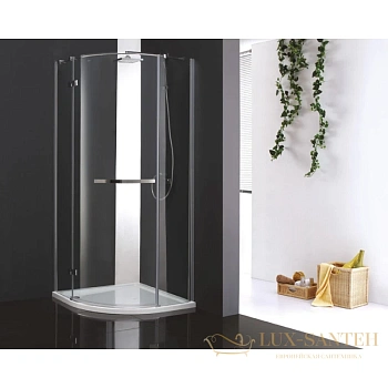 душевой уголок cezares bergamo-r-1-arco bergamo-w-r-1-100-arco-c-cr-l 100x100 см, стекло прозрачное