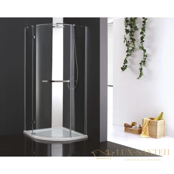душевой уголок cezares bergamo-r-1-arco bergamo-w-r-1-90-arco-p-cr-l 90x90 см, стекло рифленое