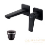 смеситель для раковины встраиваемый lemark bronx lm3736bl, с донным клапаном, черный матовый