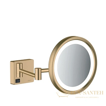 косметическое зеркало hansgrohe addstoris 41790140 шлифованная бронза