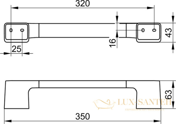 поручень 350 мм, keuco aveno 14607010000, хром