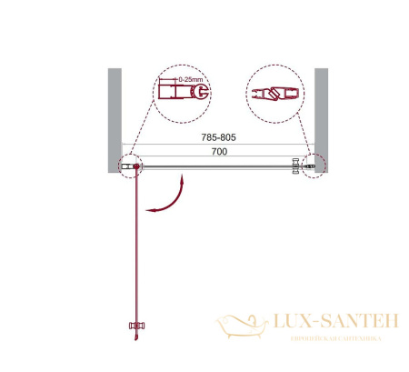 душевая дверь belbagno etna etna-b-1-80-c-cr 80 см профиль хром, стекло прозрачное 