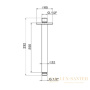 держатель верхнего душа 200 мм, cisal xion ds013561d1, потолочный, нержавеющая сталь