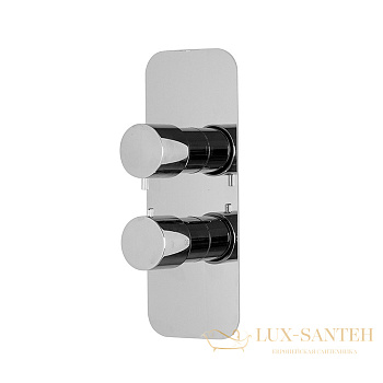 термостат для душа встраиваемый fima carlo frattini fimatherm, f3229x7cr, с переключателем на 2/3 выхода, внешняя часть, хром