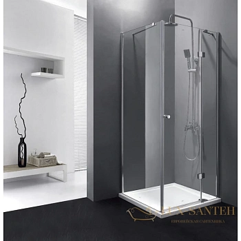душевой уголок cezares verona-a-1 verona-w-a-1-100-p-cr-r 100x100 см, стекло рифленое