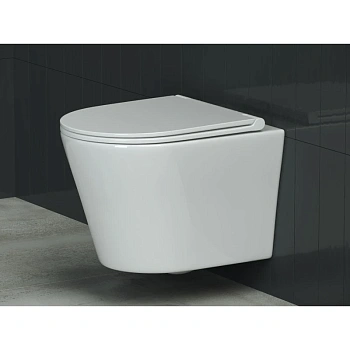 подвесной безободковый унитаз ceramica nova forma cn3011 с сиденьем микролифт, белый