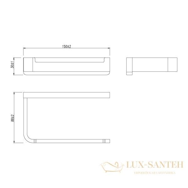 держатель для туалетной бумаги lemark smooth line 9721007 открытый, хром