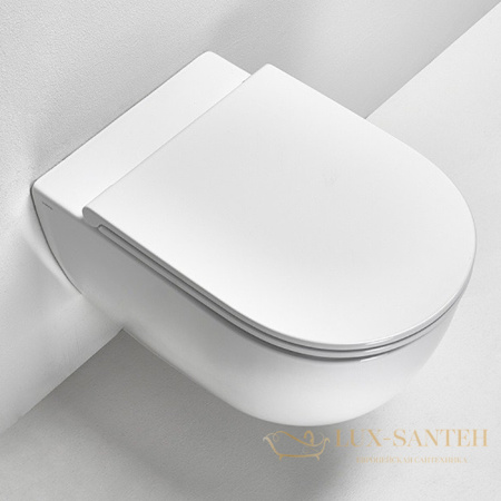 унитаз подвесной безободковый simas trevi tr 18 bia, 370х560х310h мм, белый глянцевый