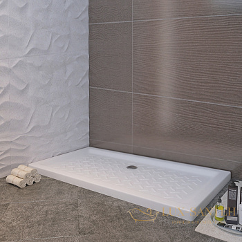 керамический душевой поддон rgw cer 19170380-01 cr-108 80x100x6, белый