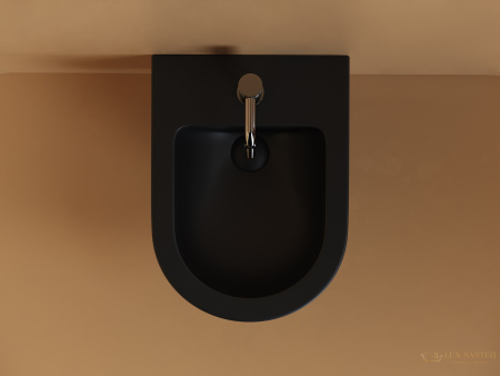 биде подвесное ceramica nova uno, cn11002mb, с отверстием под смеситель, черный матовый