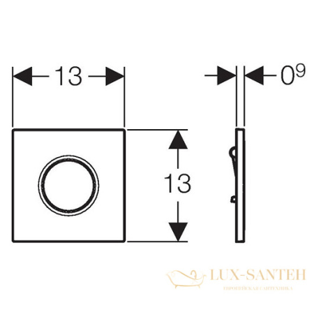 пневмопривод смыва geberit sigma01 116.011.46.5 для писсуара, матовый хром