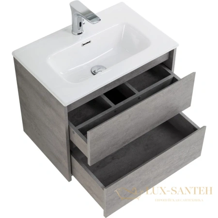 тумба belbagno kraft kraft 39-600/390-2c-so-cg 60 см, cemento grigio