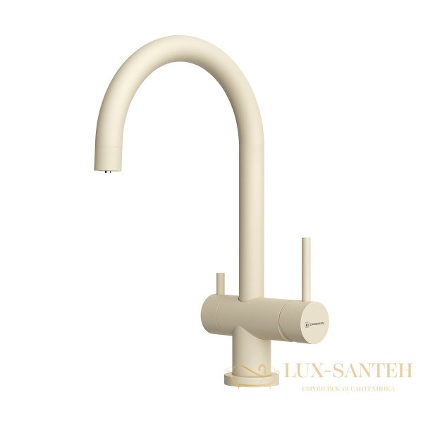 смеситель omoikiri yamada-p-be 4974397 для кухни с подключением к фильтру, ваниль