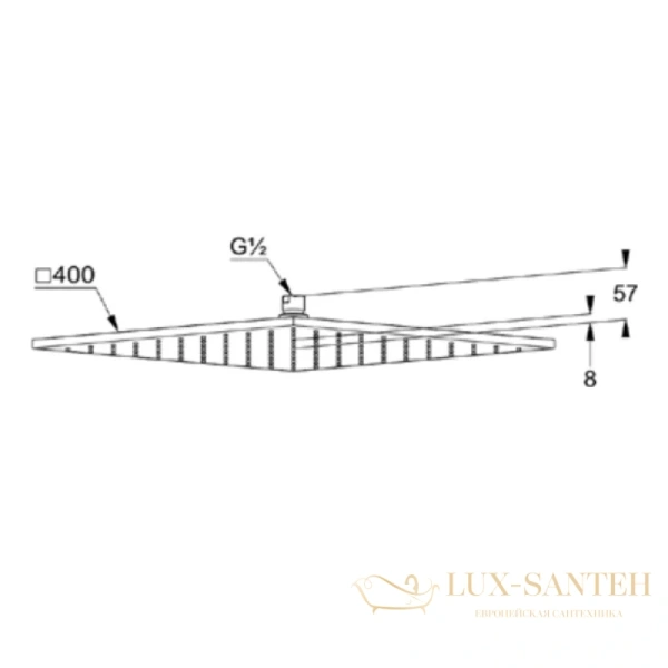 верхний душ 400 мм, kludi a-qa 6444005-00, хром