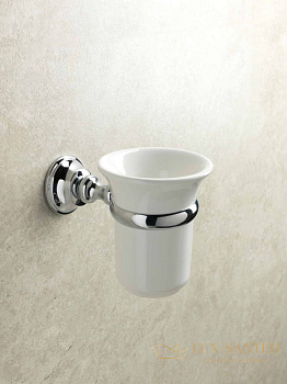 стакан керамический stil haus smart sm10(08-bi) настенный, хром-белая керамика
