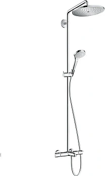 душевая стойка hansgrohe croma select 280 air 1jet showerpipe с термостатом для ванны, хром