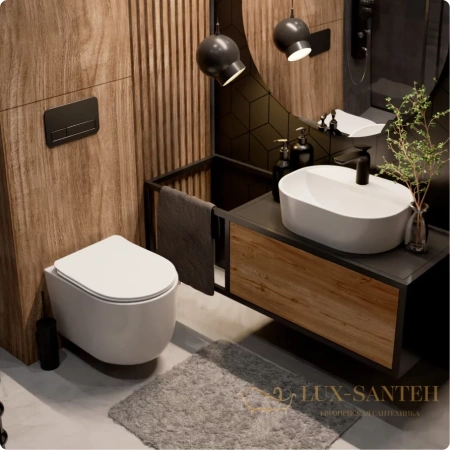 унитаз подвесной безободковый aquame aqm2012, смыв торнадо, с быстросъемным сиденьем softclose, белый глянцевый