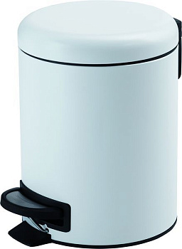 контейнер для мусора gedy potty 3209(02) с педалью 3 л., крышка soft close, белый матовый